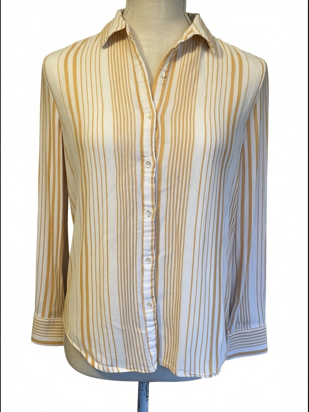 Sundance Cream & Tan Striped Button-Down Shirt
